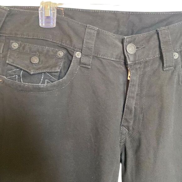 True Religion Ricky Flap Straight Black Jean Short Size 34 - Picture 8 of 9